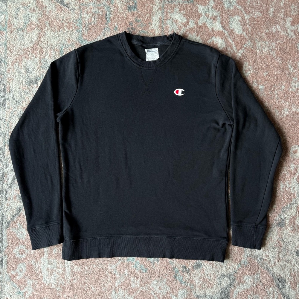 Champion Pullover Crewneck Sweatshirt with Embroidered Logo, Men’s Size Medium